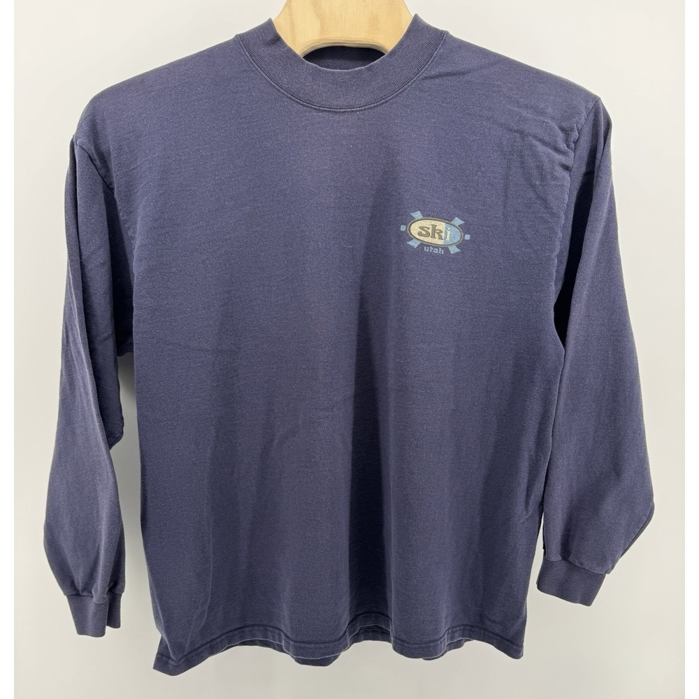 Vintage 90s Cotton Deluxe Ski Utah Graphic T-Shirt Size 2XL Single Stitch USA